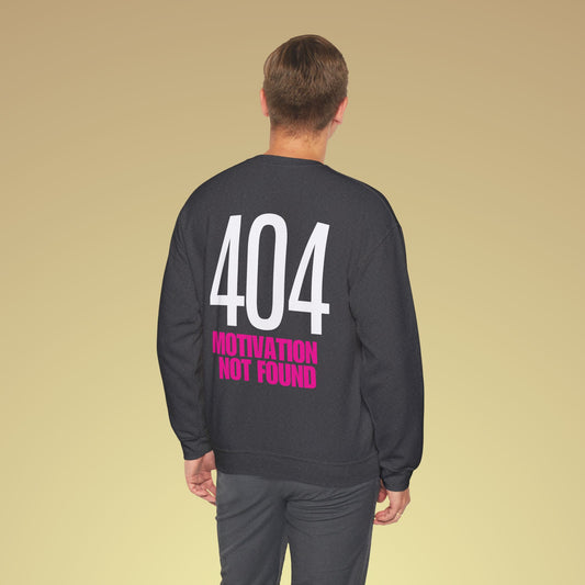 404 Motivation not found Neon Pink Backprint Sweatshirt