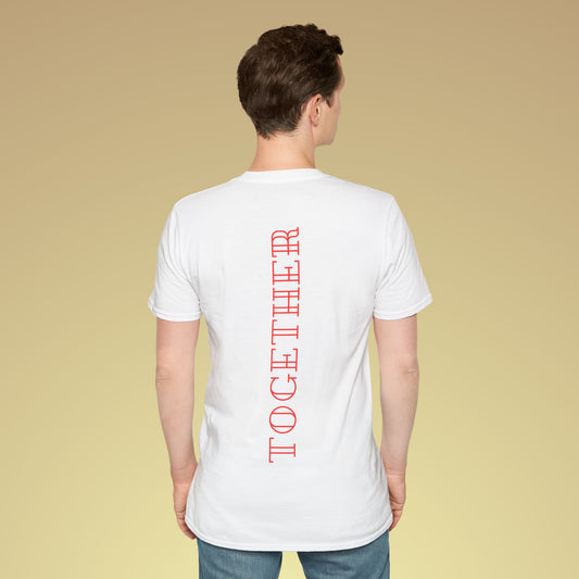 Together Neon Orange Backprint Baumwoll T-Shirt Softstyle