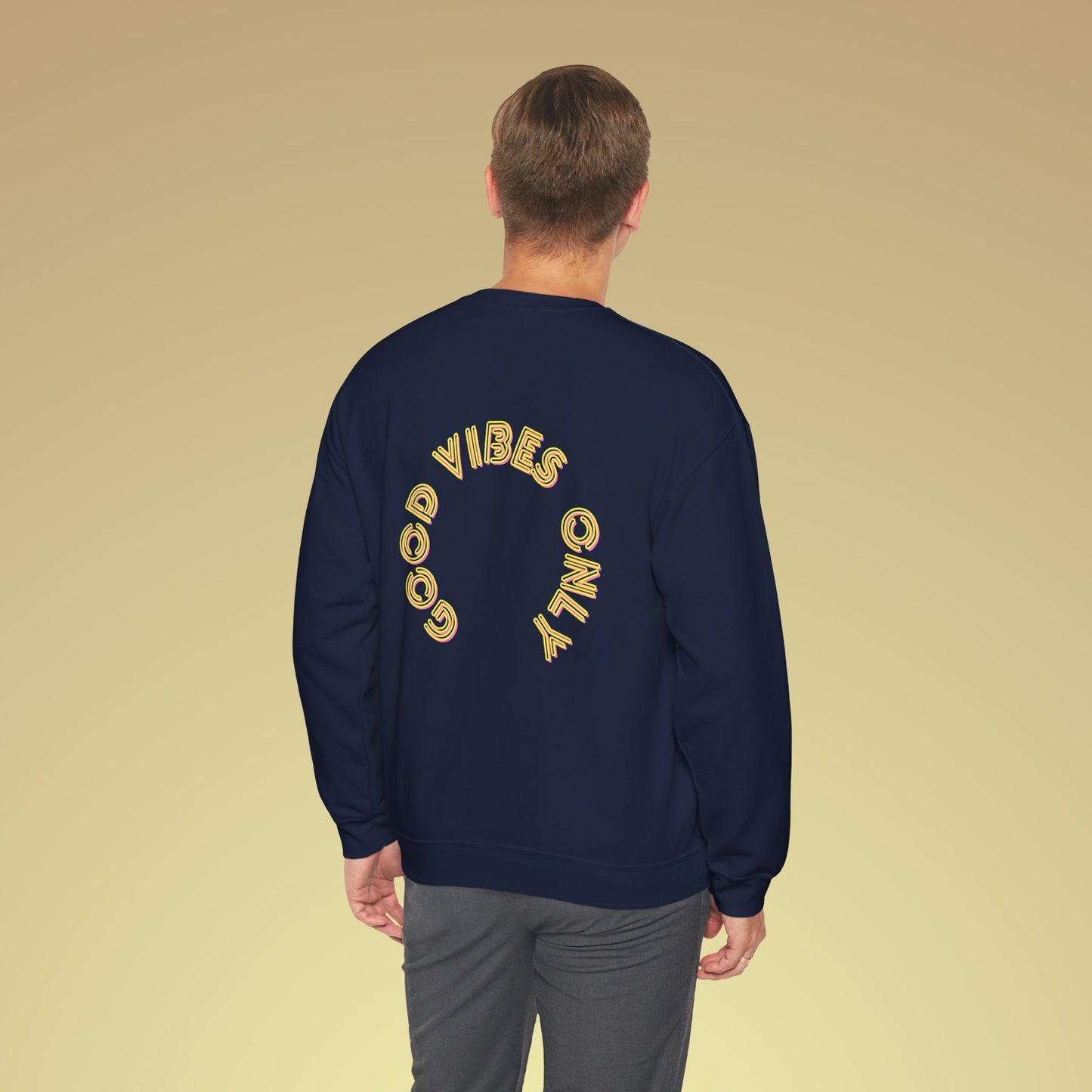 Good vibes only Neon Gelb Backprint Sweatshirt