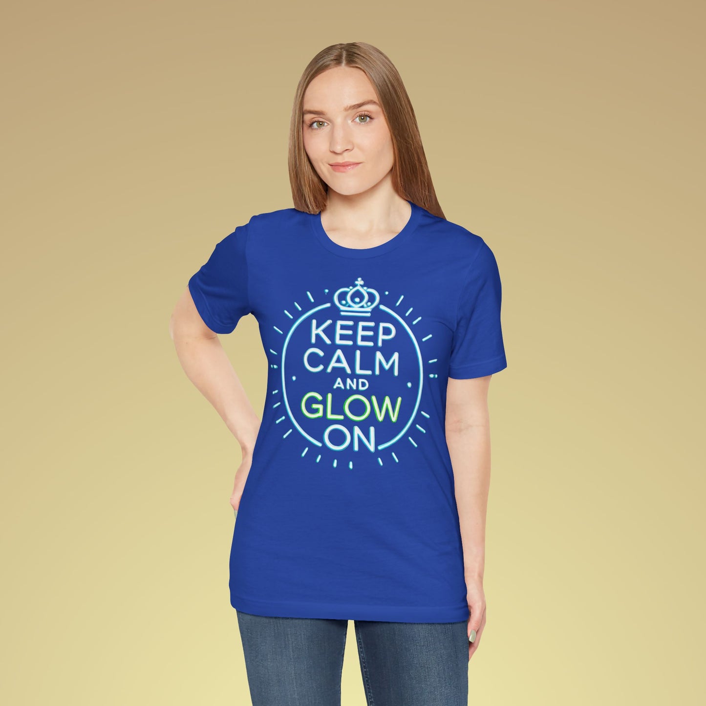 Keep Calm And Glow On Baumwoll T-Shirt
