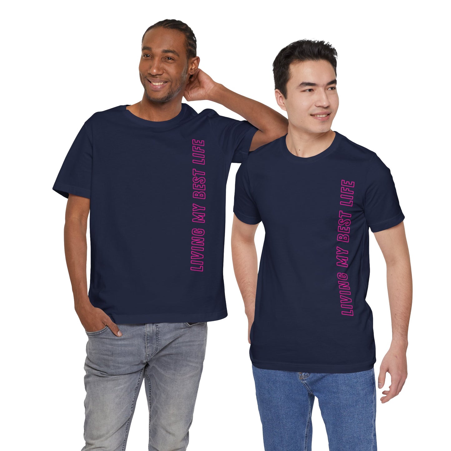 Living my best life Pink Baumwoll T-Shirt