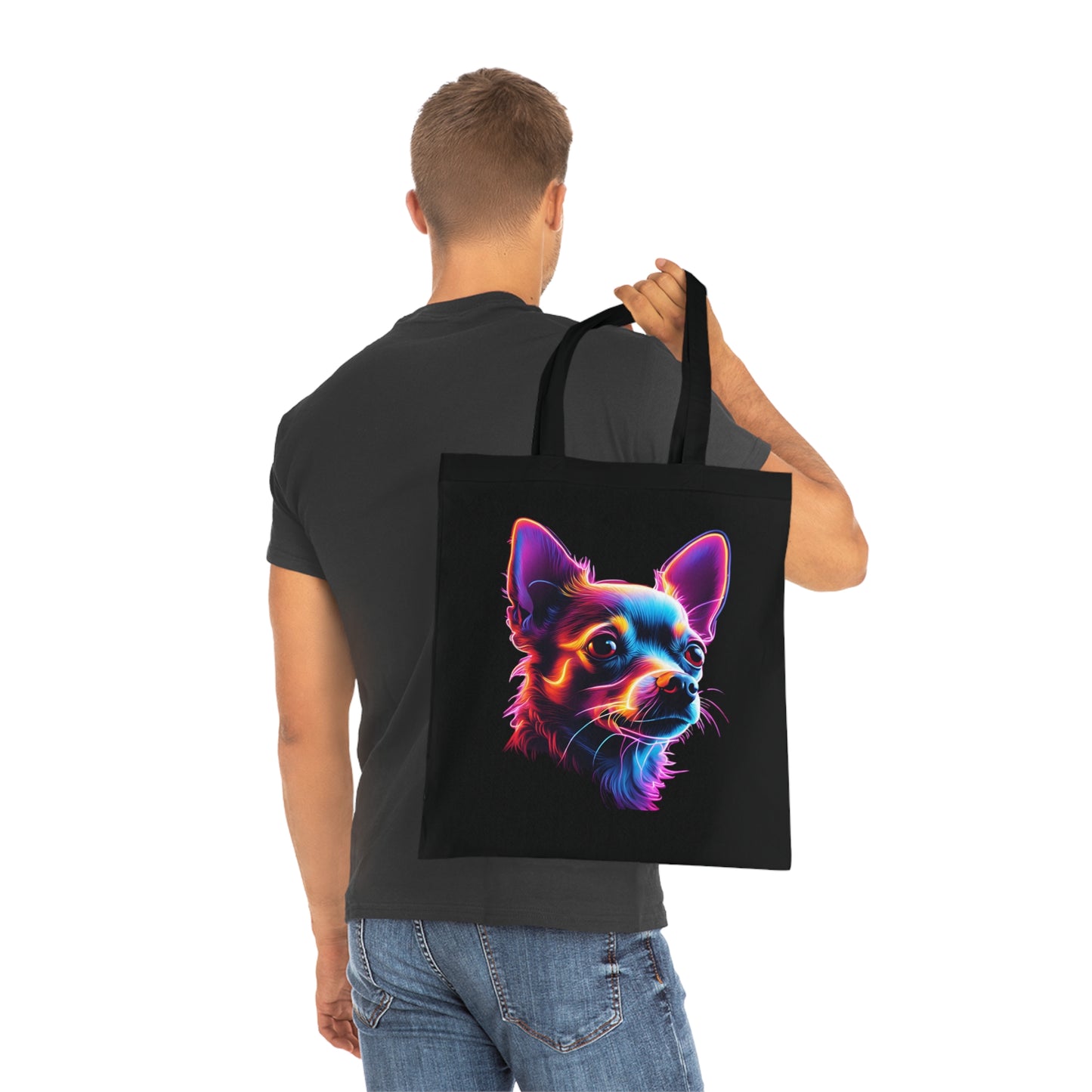 Chihuaha Neon Baumwoll Tasche