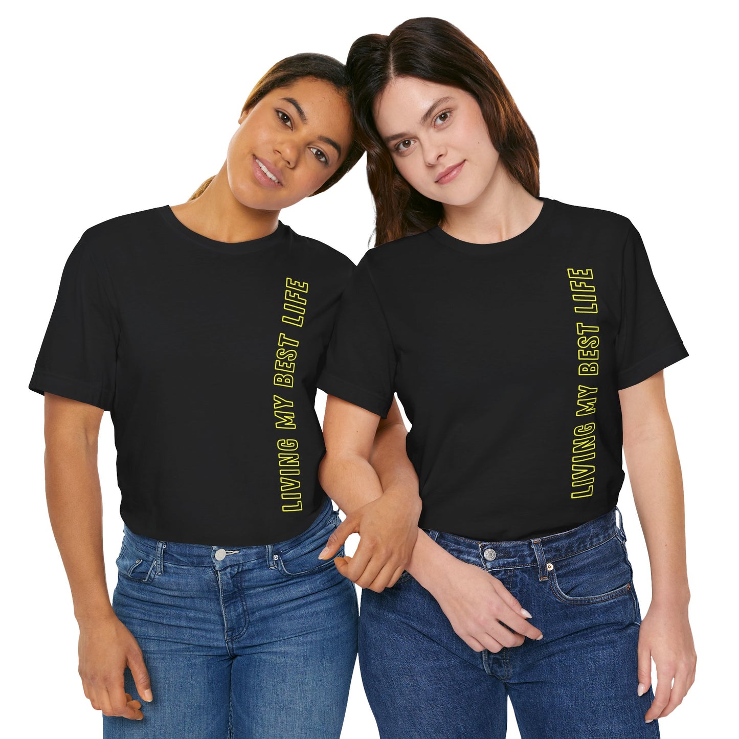 Living my best life Gelb Baumwoll T-Shirt