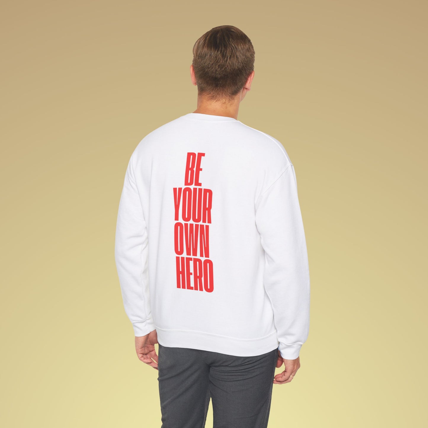 Be your own Hero Neon Orange Backprint Sweatshirt