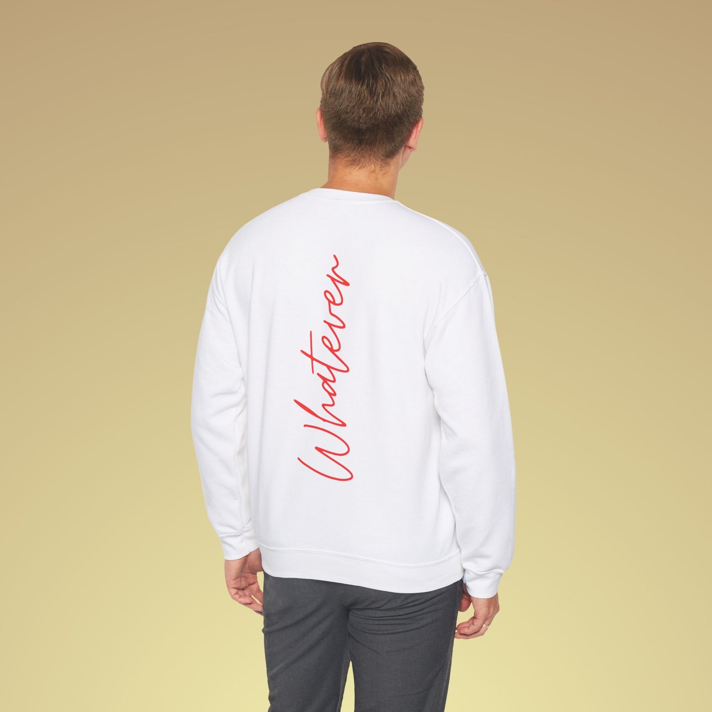 Whatever Neon Orange Backprint Sweatshirt