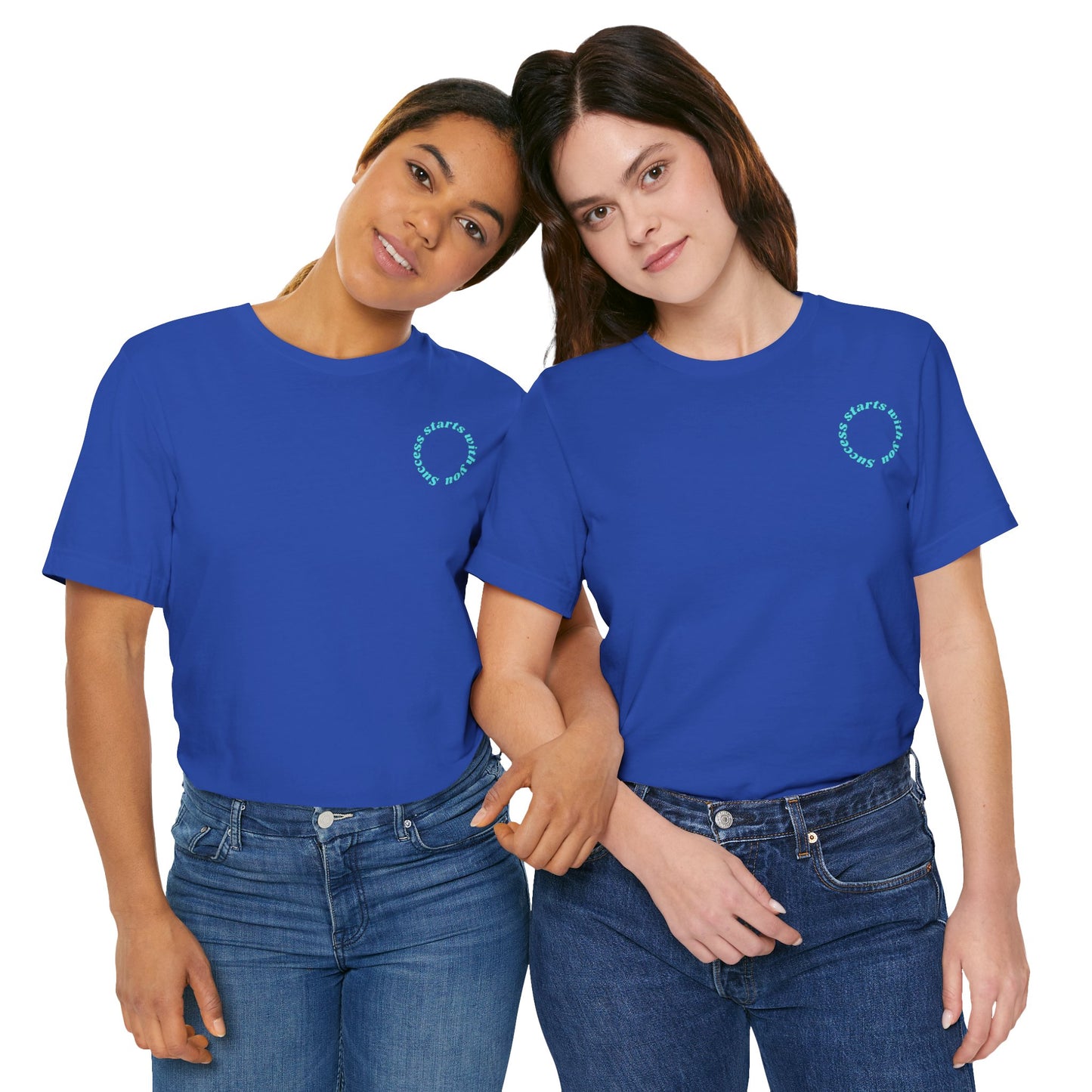 Success Starts With You Blau Baumwoll T-Shirt