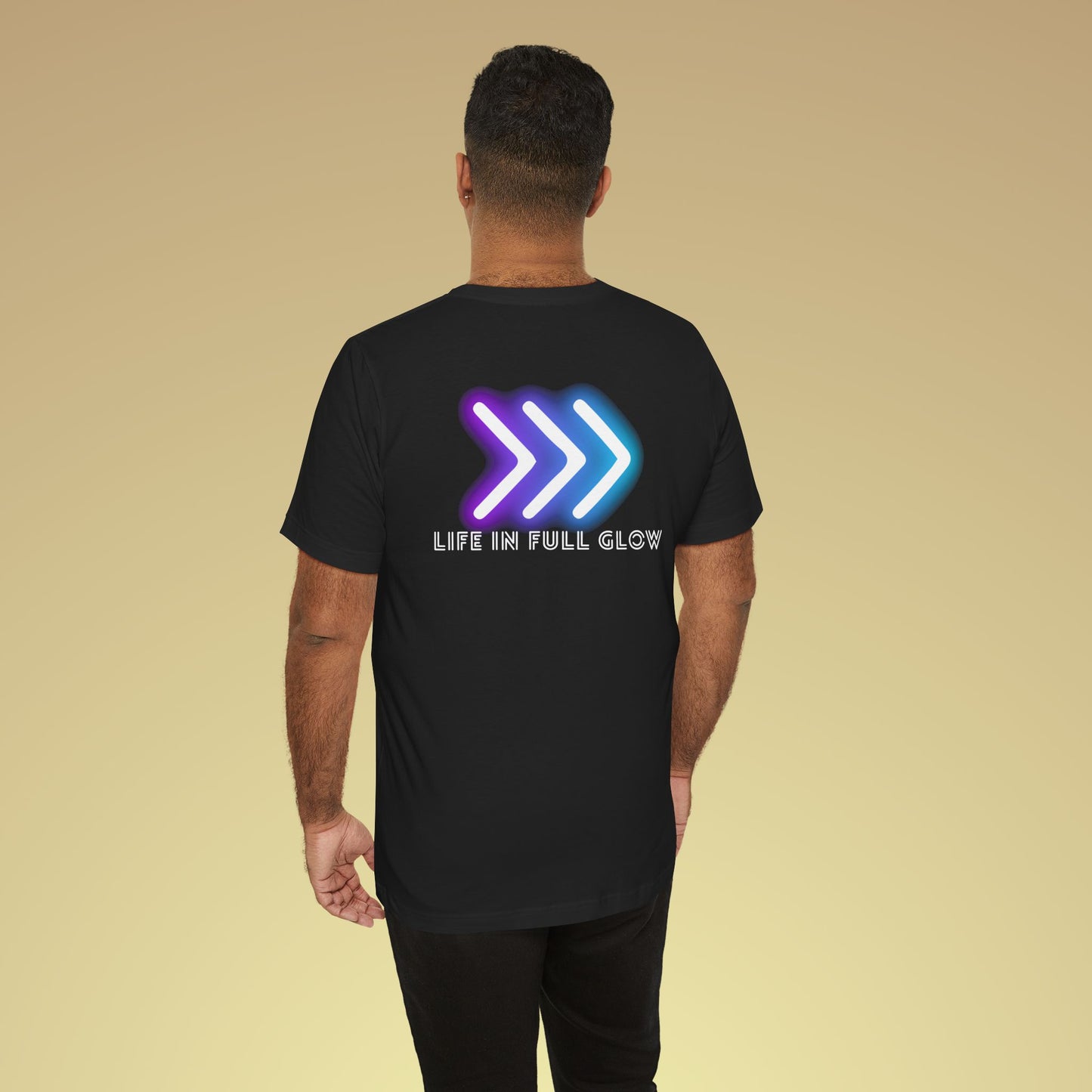 Life In Full Glow Neon Baumwoll T-Shirt Backprint