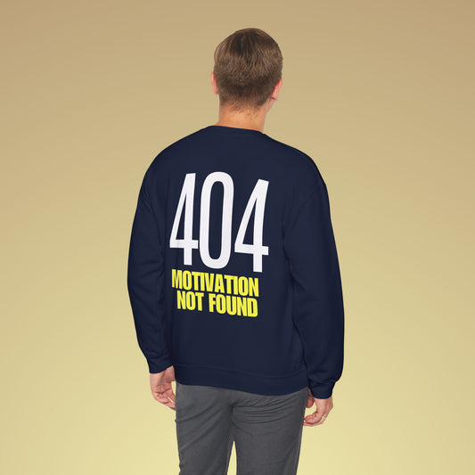 404 Motivation not found Neon Gelb Backprint Sweatshirt