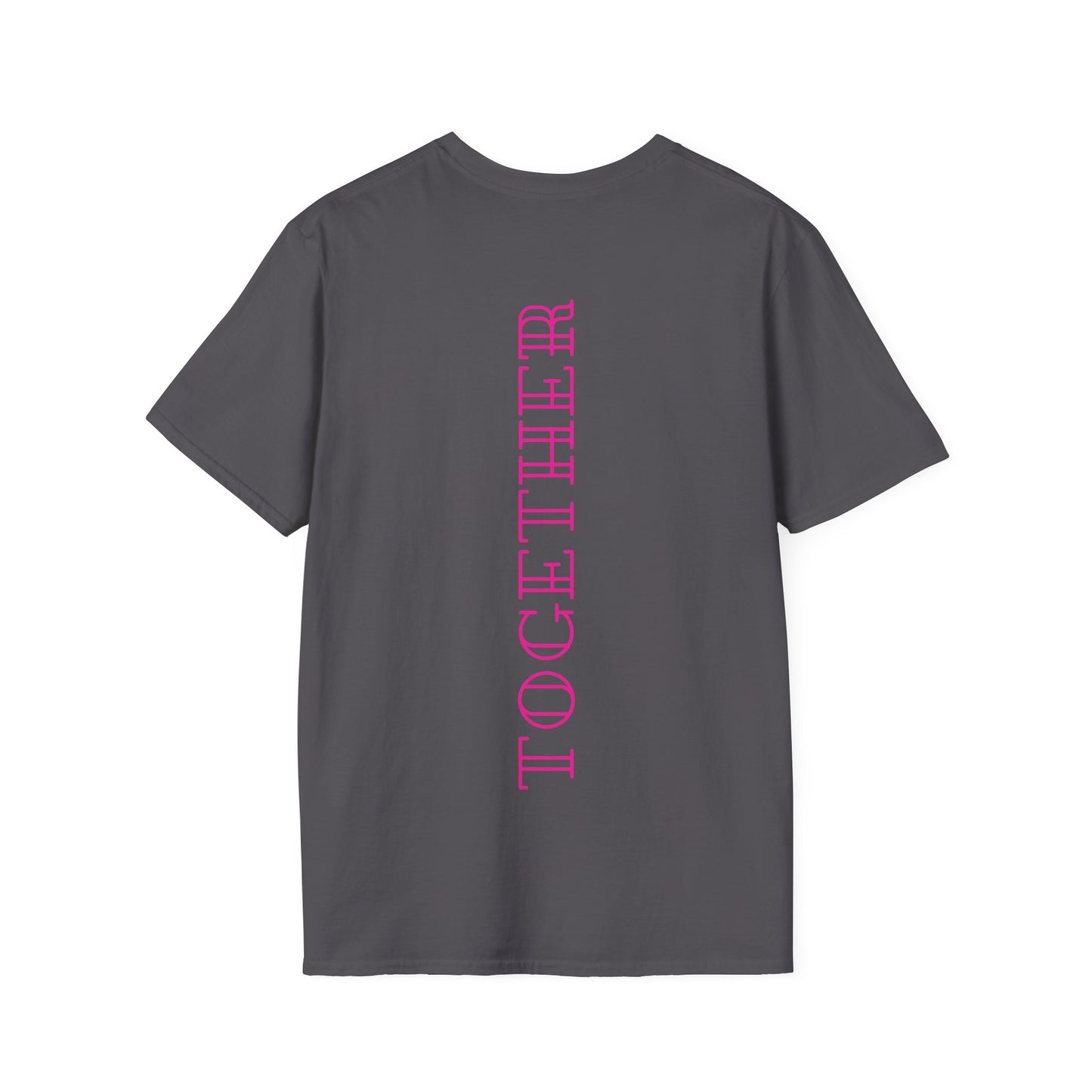 Together Neon Pink Backprint Baumwoll T-Shirt Softstyle