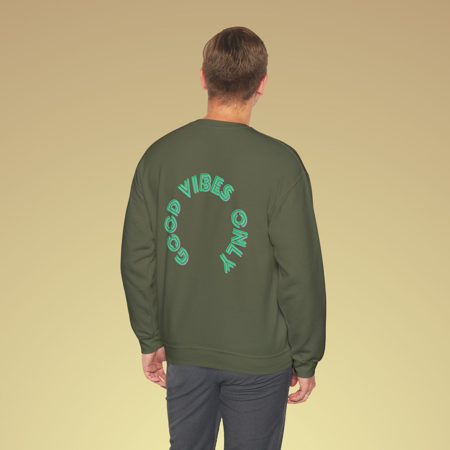 Good vibes only Neon Grün Backprint Sweatshirt