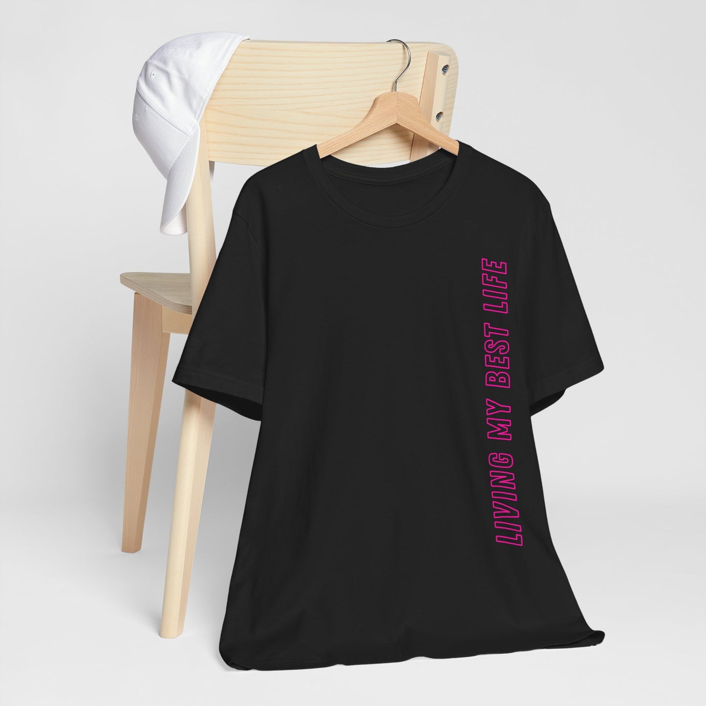 Living my best life Pink Baumwoll T-Shirt
