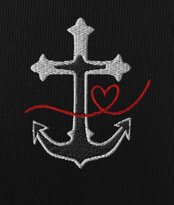 Glaube Liebe Hoffnung Stick Crop-Hoodie