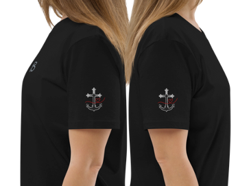 Glaube Liebe Hoffnung Bio Baumwoll T-Shirt Ärmel Stick