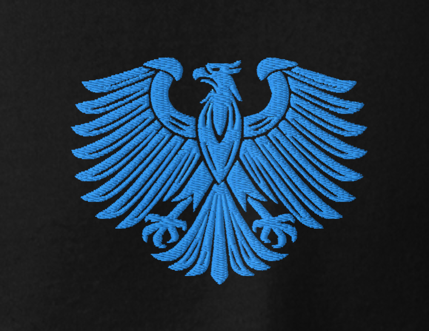 Gestickter blauer Adler Premium Hoodie