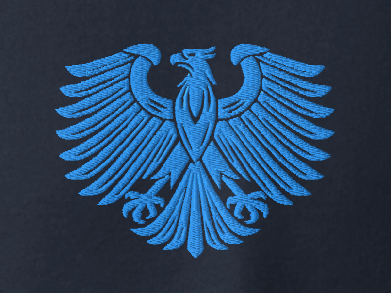 Gestickter blauer Adler Premium Hoodie