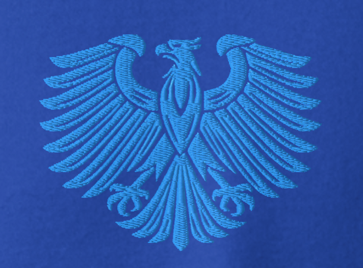 Gestickter blauer Adler Premium Hoodie