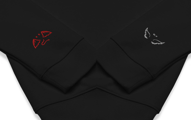 Engel- Teufel Stick Bio-Baumwoll Hoodie