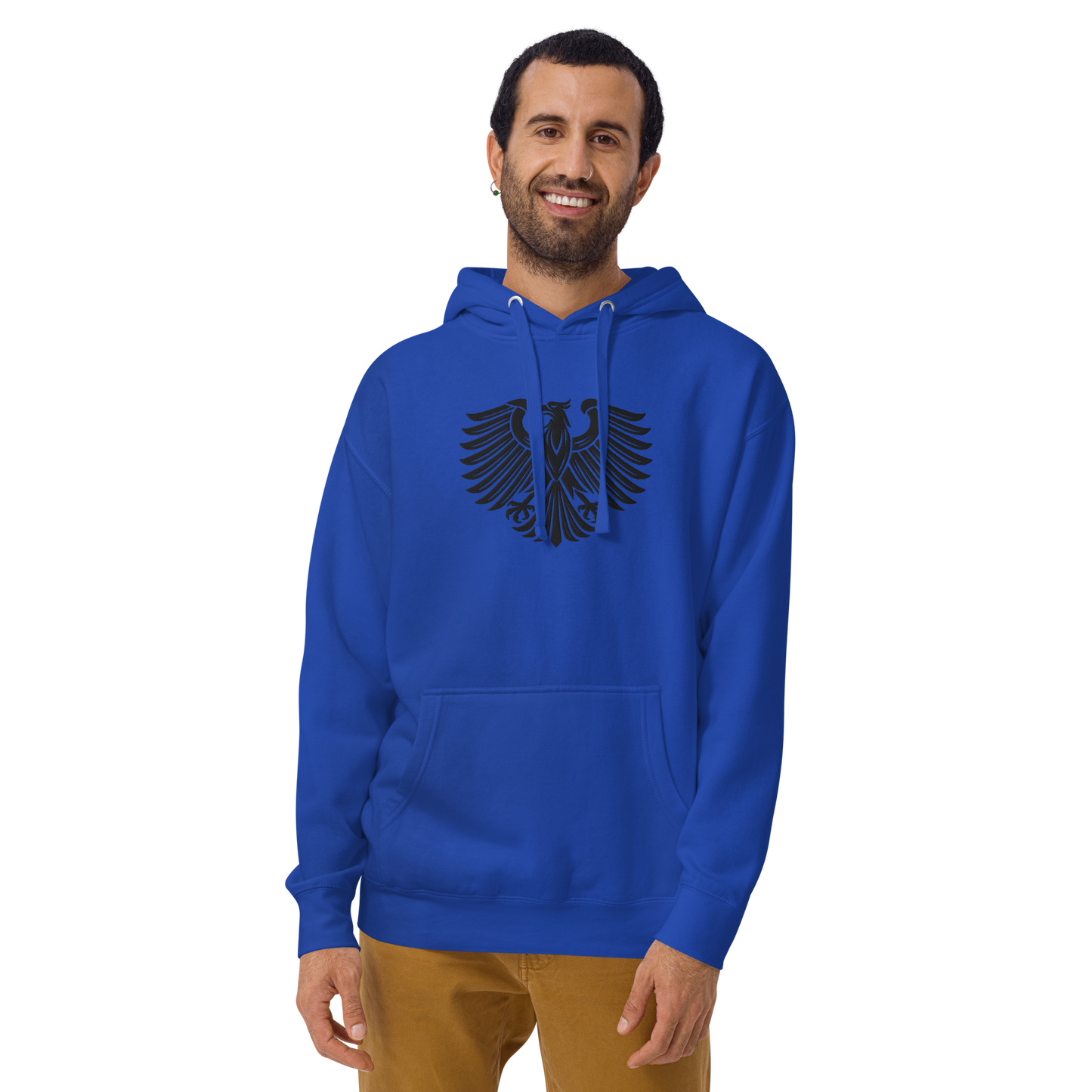 Gestickter schwarzer Adler Premium Hoodie