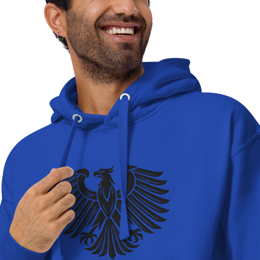 Gestickter schwarzer Adler Premium Hoodie