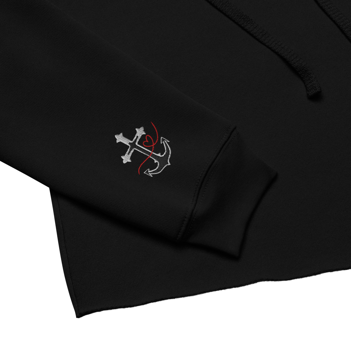 Glaube Liebe Hoffnung Ärmel Stick Crop-Hoodie