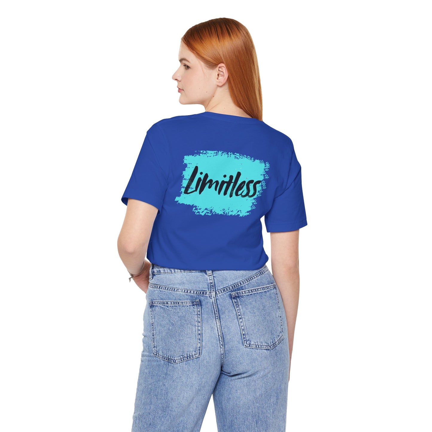 Limitless Baumwoll T-Shirt beidseitig bedruckt Blau