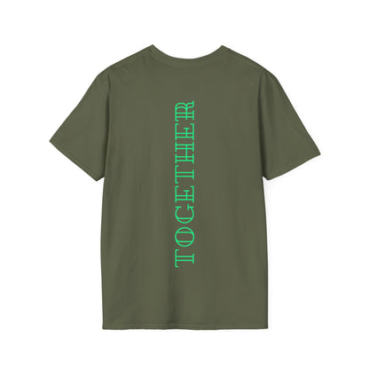 Together Neon Grün Backprint Baumwoll T-Shirt Softstyle
