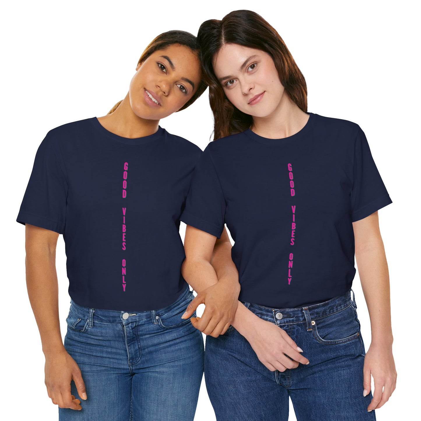 Good Vibes Only Pink Baumwoll T-Shirt