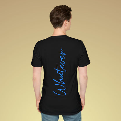 Whatever Neon Blau Backprint Baumwoll T-Shirt Softstyle
