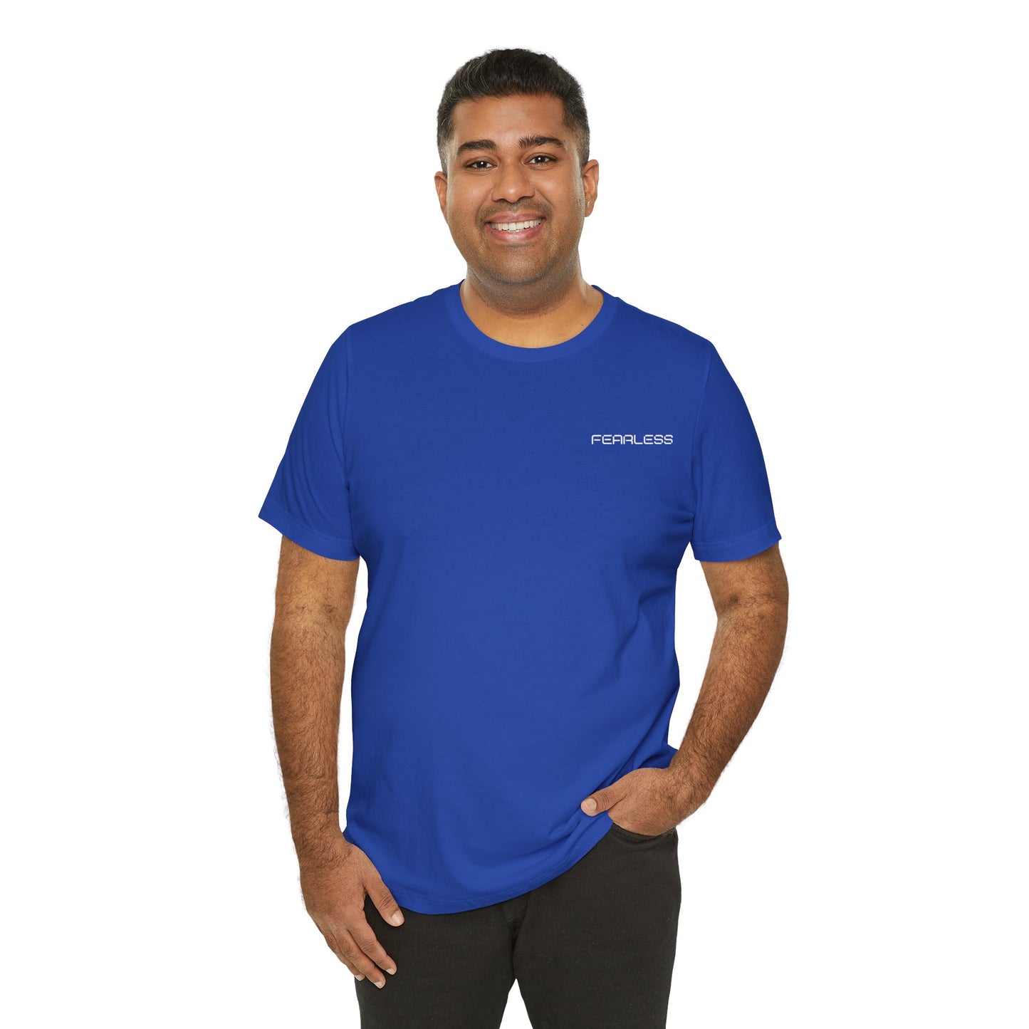 Fearless Baumwoll T-Shirt beidseitig bedruckt Blau