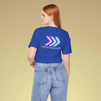 Life In Full Glow Neon Baumwoll T-Shirt Backprint