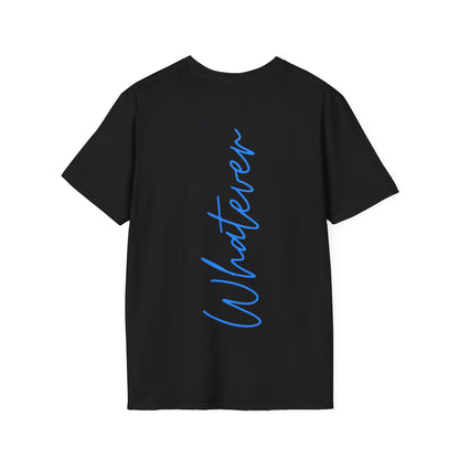 Whatever Neon Blau Backprint Baumwoll T-Shirt Softstyle