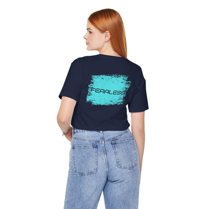 Fearless Baumwoll T-Shirt beidseitig bedruckt Blau