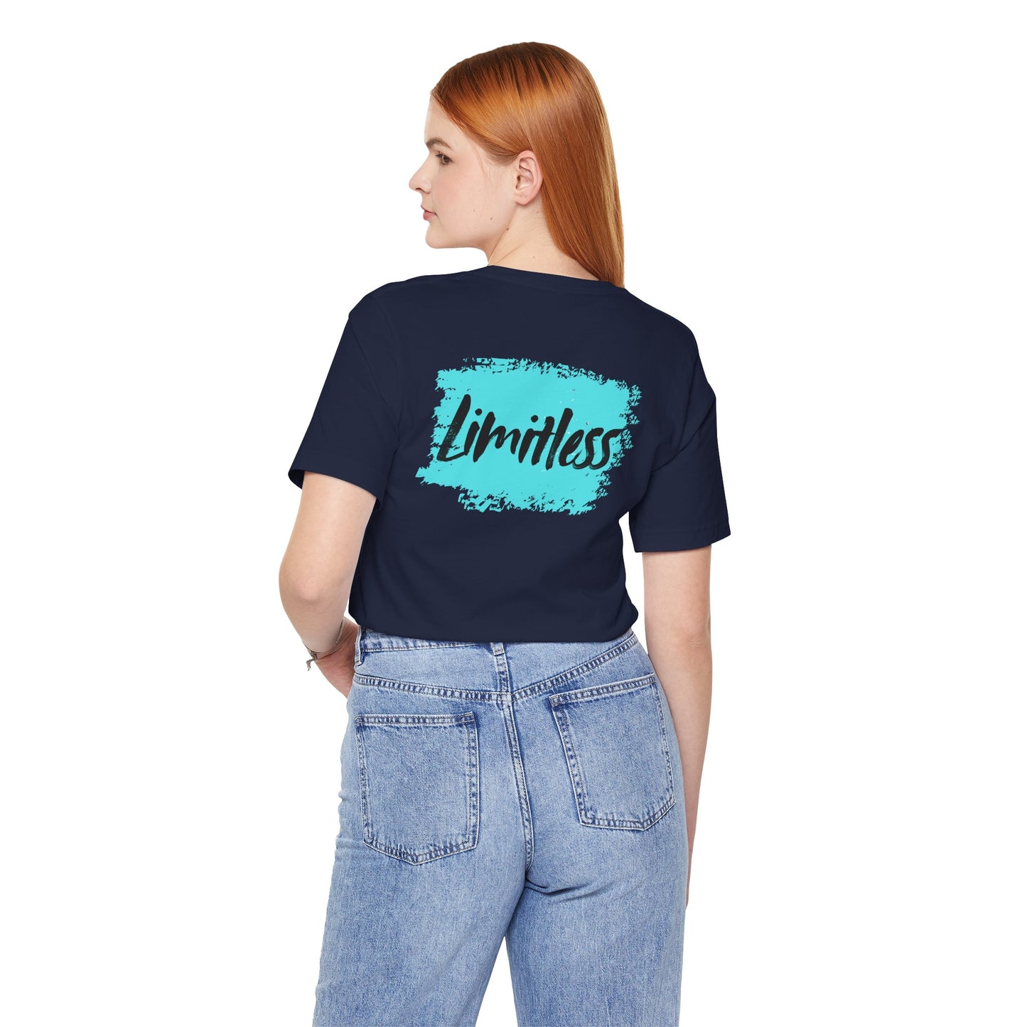 Limitless Baumwoll T-Shirt beidseitig bedruckt Blau