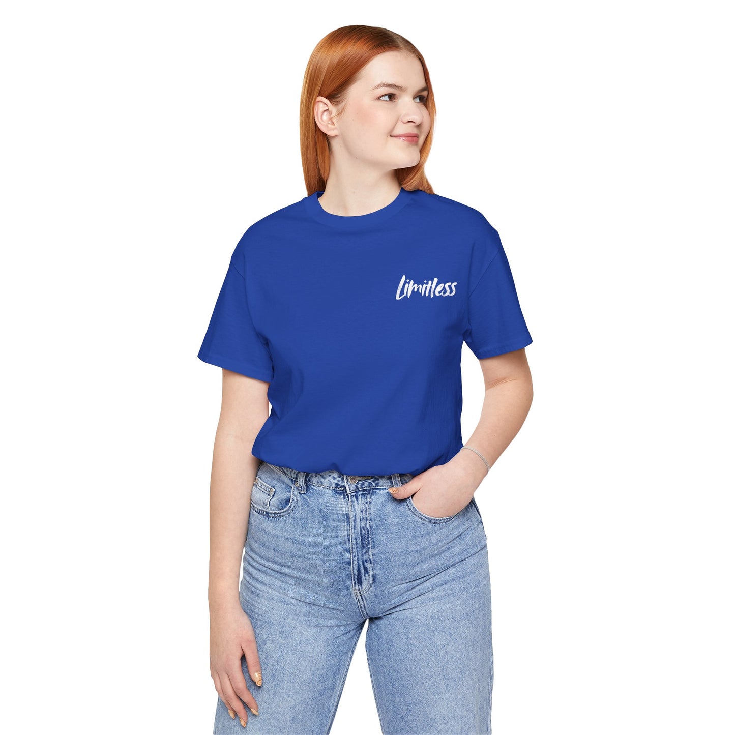 Limitless Baumwoll T-Shirt beidseitig bedruckt Blau