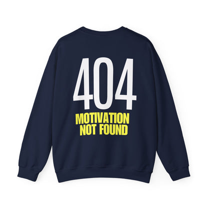 404 Motivation not found Neon Gelb Backprint Sweatshirt