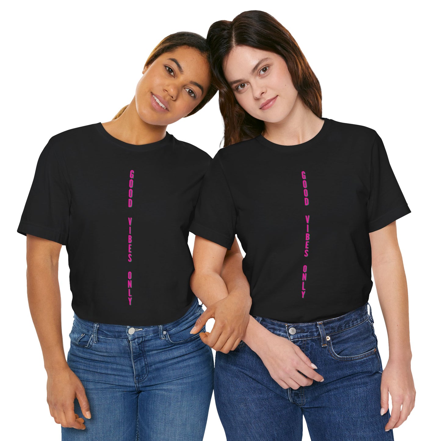 Good Vibes Only Pink Baumwoll T-Shirt