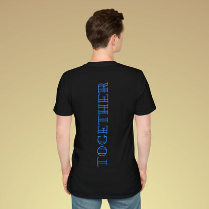 Together Neon Blau Backprint Baumwoll T-Shirt Softstyle