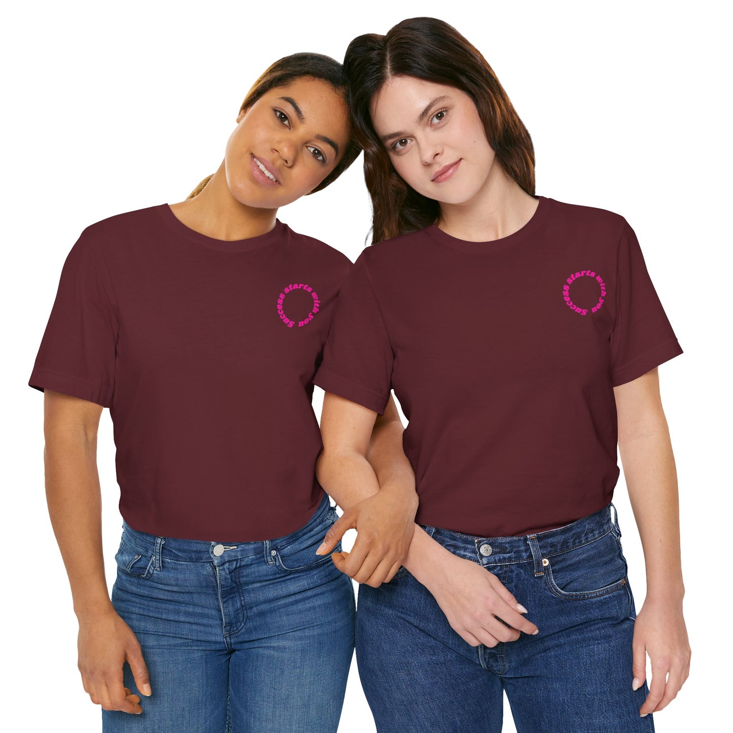 Success Starts With You Pink Baumwoll T-Shirt