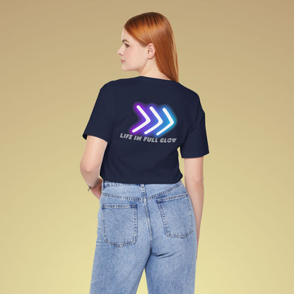 Life In Full Glow Neon Baumwoll T-Shirt Backprint