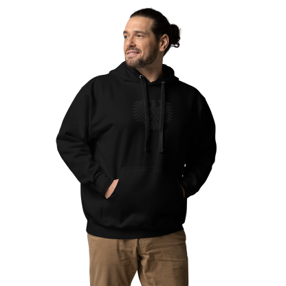 Gestickter schwarzer Adler Premium Hoodie