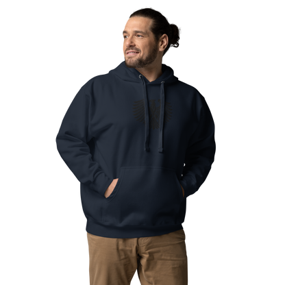 Gestickter schwarzer Adler Premium Hoodie