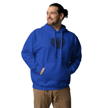Gestickter schwarzer Adler Premium Hoodie