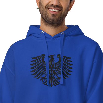Gestickter schwarzer Adler Premium Hoodie